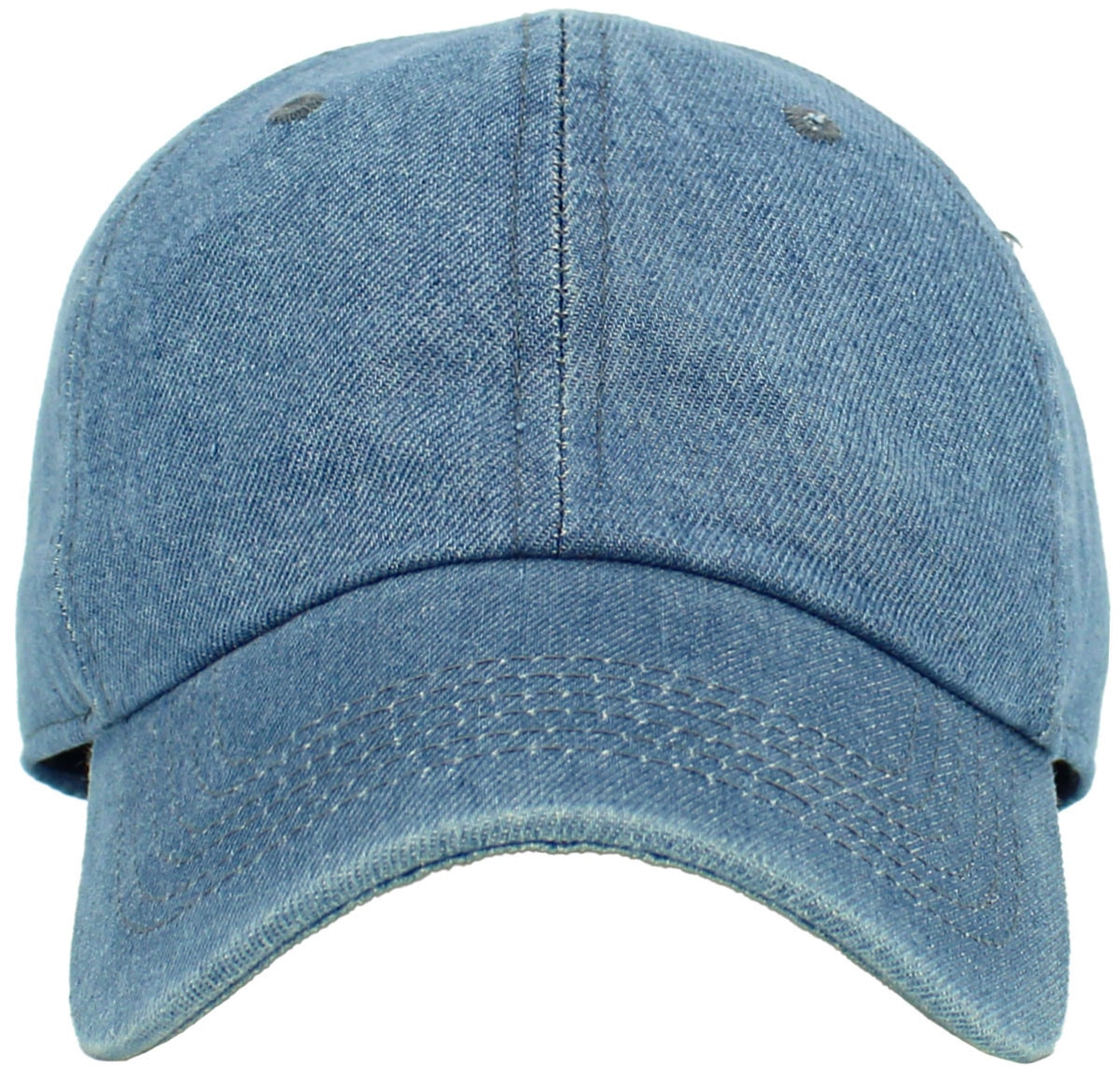 Medium Denim Low Profile Baseball Caps Front View